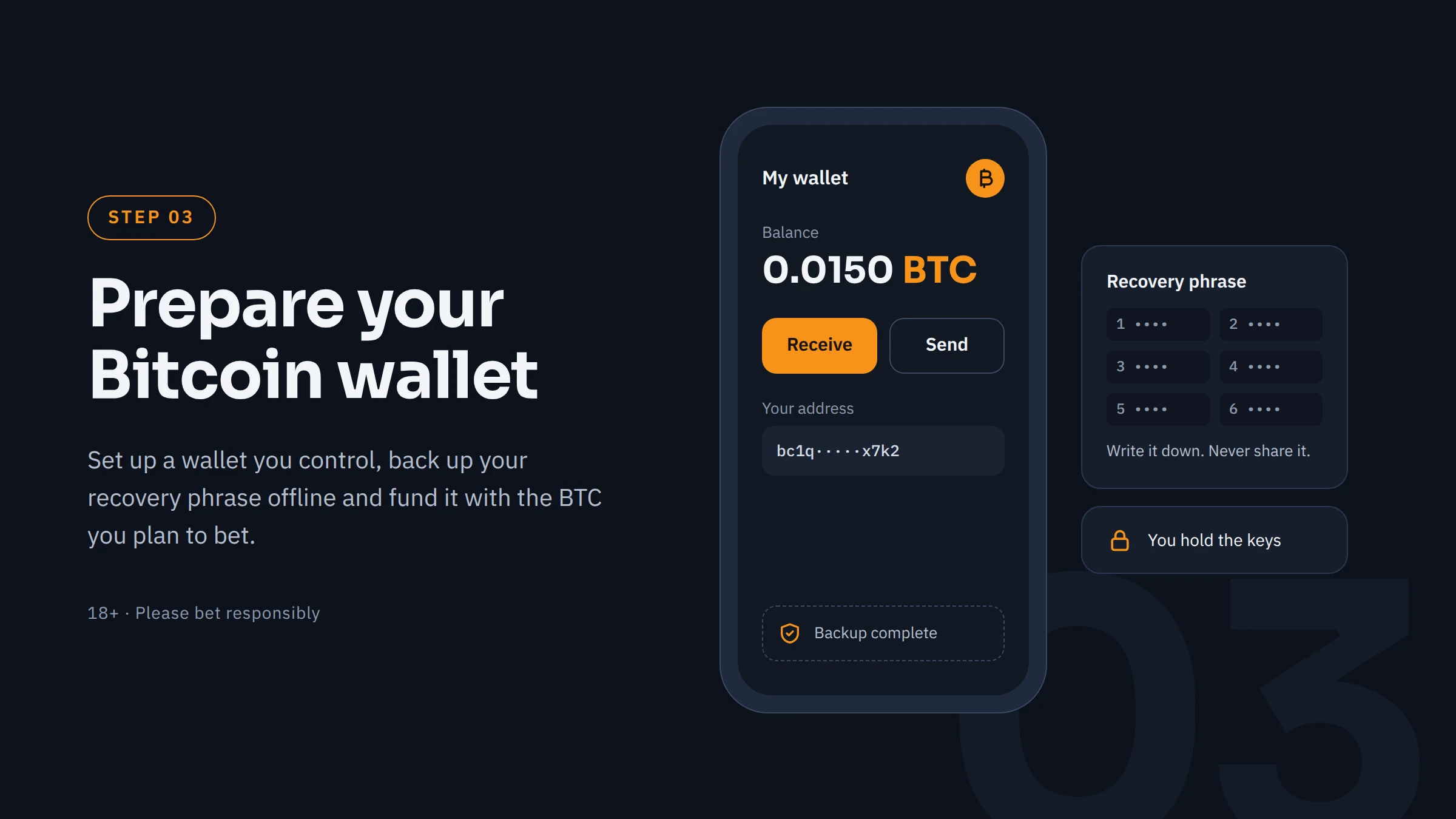 Steg 3: Gjør klar Bitcoin-lommeboken