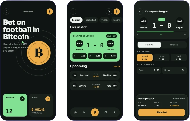 Spill i sportsbetting med Bitcoin på iPhone