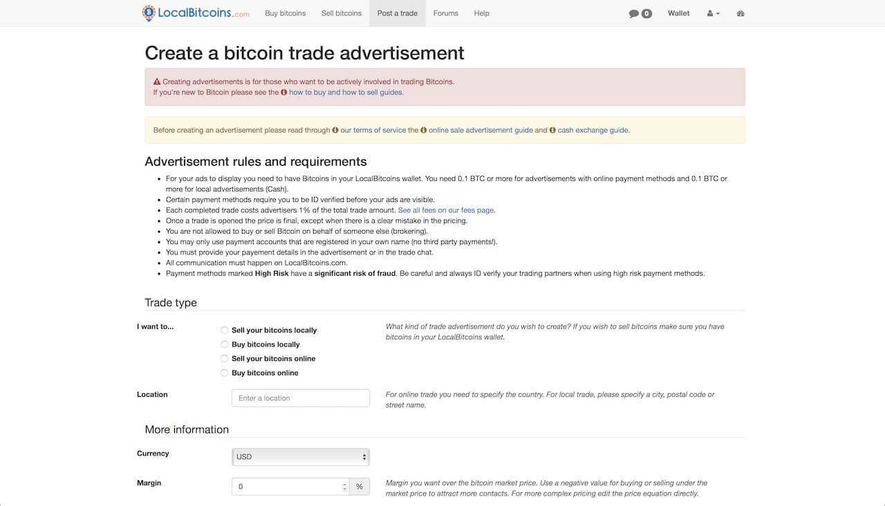 Localbitcoins trade