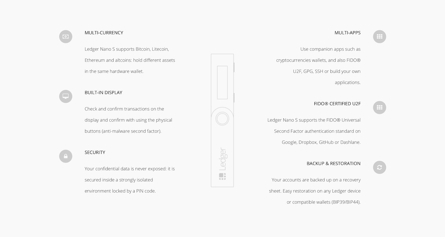 Ledger wallet features