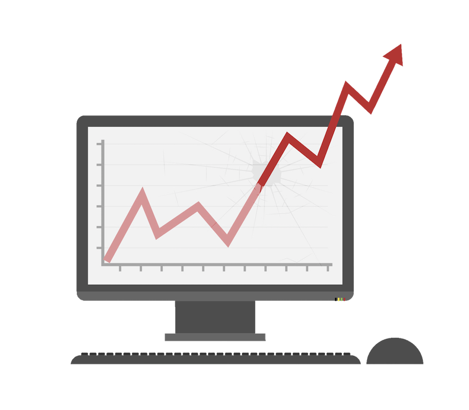 Grafik komputer perdagangan Bitcoin